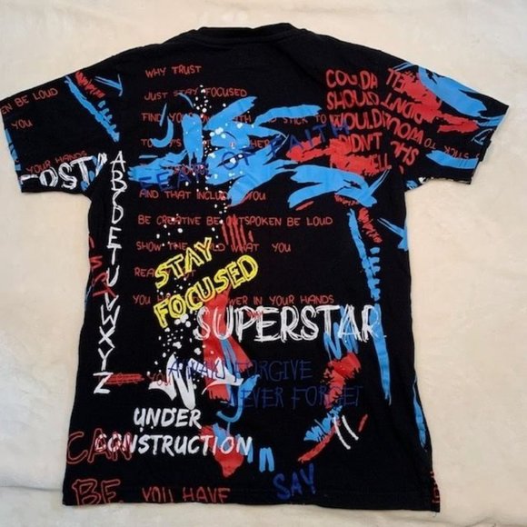 Graphic AOP T-Shirt Mens FWRD Denim Paint Me Down All Over Print Large - Picture 7 of 8